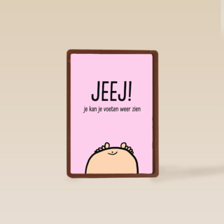 jeej je kan je voeten weer zien dochter