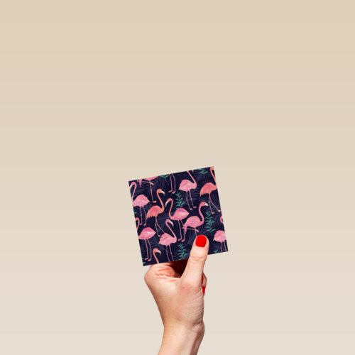vers van de pers kaart met meerdere een roze flamingo