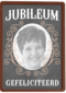 fotokaart jubileum  grijs met sierlijk patroon