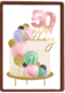 Verjaardagskaart 50 taart Happy Birthday