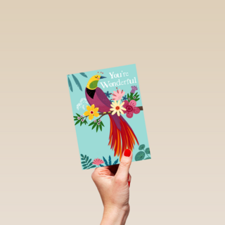 Complimentkaart you are wonderful paradijsvogel