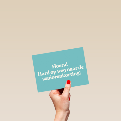 verjaardag kaart man seniorenkorting