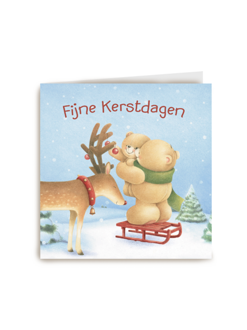 kerstkaart forever friends fijne kerstdagen rendier