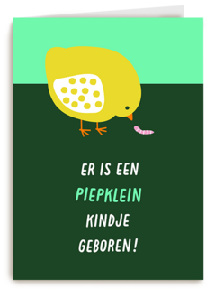Geboortefelicitatie piepklein kindje geboren