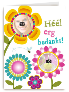 fotokaart bloemen heel erg bedankt