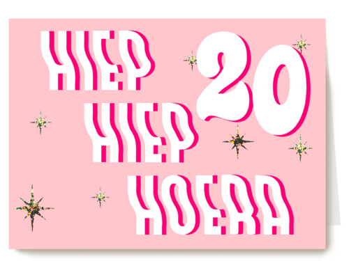 hiep hiep hoera voor 20ste verjaardag