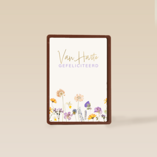 Verjaardagskaart veldbloemen van harte