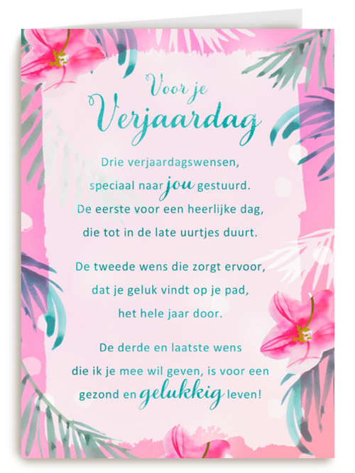 Verjaardagskaart vrouw klassiek 3 verjaardagswensen More than words