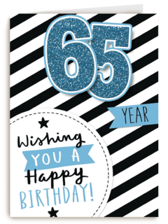 verjaardag leeftijden 65 jaar gestreept
