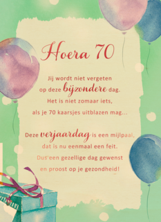 Verjaardagskaart 70 jaar More than words