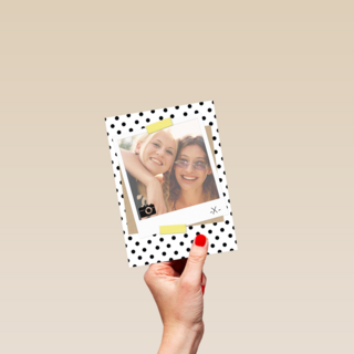 fotokaart blanco wit met zwarte stippen