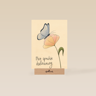 condoleance kaart vlinder met oprechte deelneming