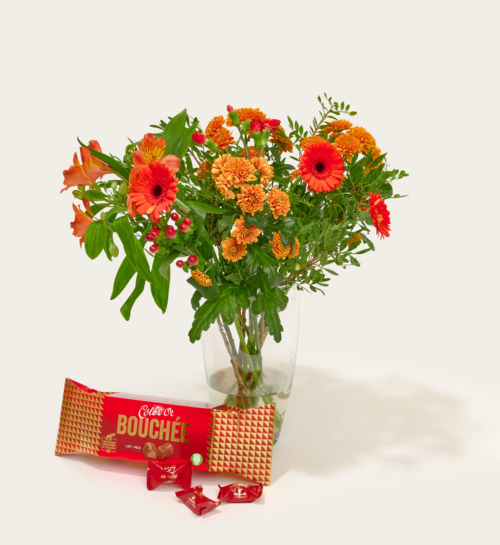 Boeket Bloemen Emmanuel met Cote dOr Bouchee