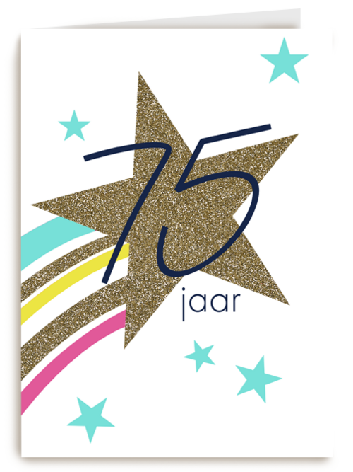 een stralende 75ste verjaardag met deze kaart