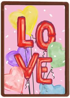 Liefde kaart Love ballonletters