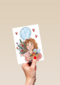 Beterschapskaart Fruitmand bloemen ballon Matia studio