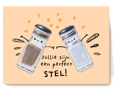 trouwdag kaart klassiek een perfect stel