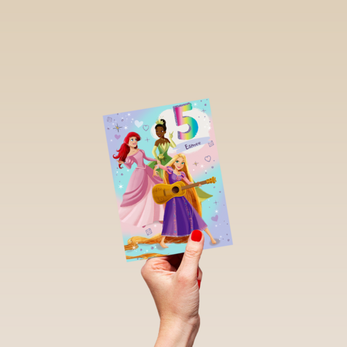 Verjaardagskaart Disney prinses 5 jaar