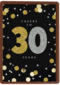 Verjaardagskaart leeftijden Cheers to 30 years zilver goud zwart