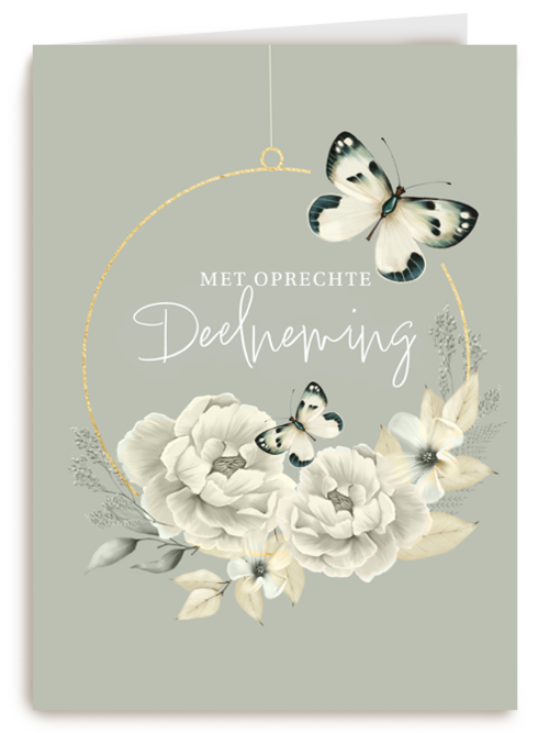 Oprechte deelneming met vlinders