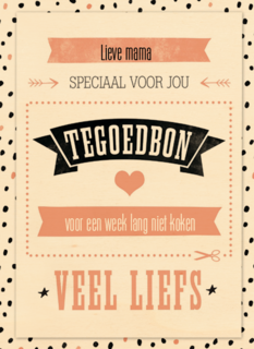 moederdag hip tegoedbon speciaal voor jou mama