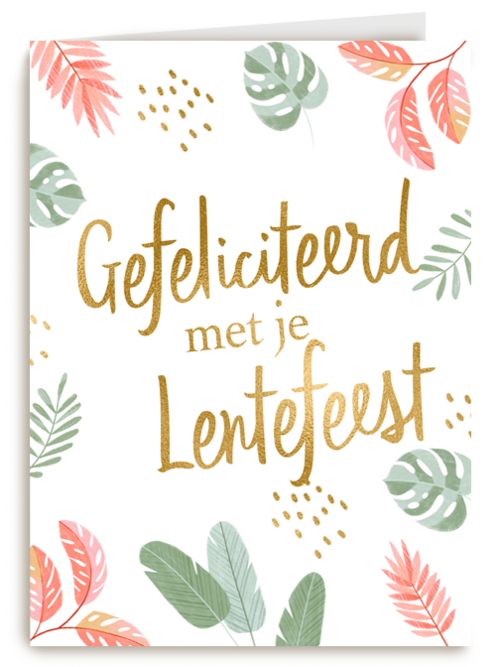 Gefeliciteerd met je lentefeest bladeren