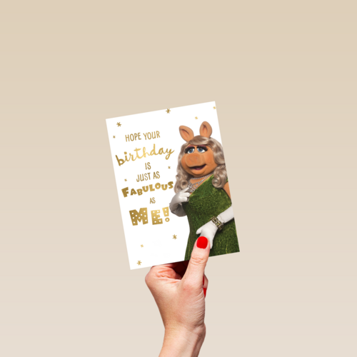 verjaardag kaart muppets miss piggy fabulous