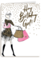 Verjaardagskaart tiener meisje en jonge vrouw Hey birthday girl