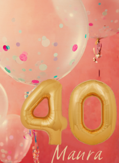 verjaardag kaart leeftijden 40 vrouw ballonnen