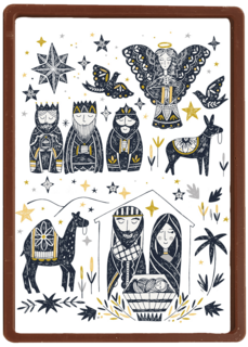 jezus in de kribbe met 3 koningen