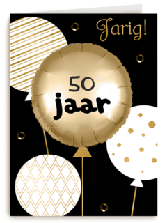 verjaardag kaart leeftijd 50 ballon