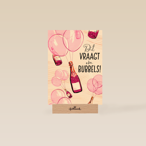 dit vraagt om roze bubbels