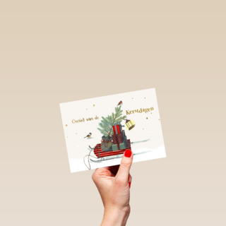 Kerst Geniet Van De Kerstdagen Slee Met Cadeaus