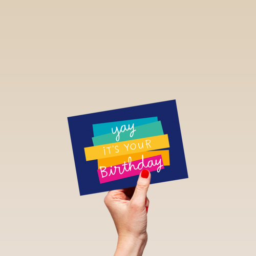 verjaardag kaart stijlvol yay it is your birthday