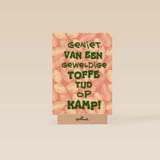 op kamp kaart toffe tijd