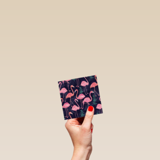 vers van de pers kaart met meerdere een roze flamingo