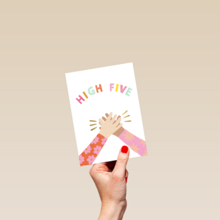 nieuwe baan kaart high five