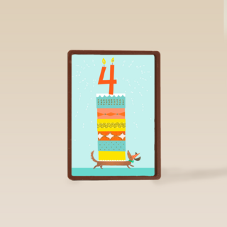 Verjaardagstaart Teckel 4 jaar