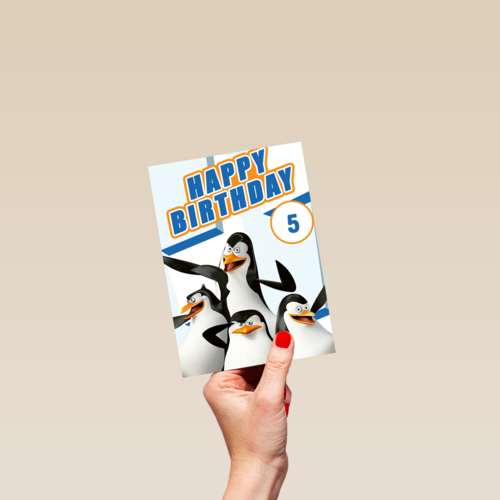 Penguins verjaardagskaart happy birthday
