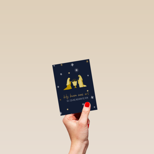 Kerstkaart religieus Jezus Maria Kribbe