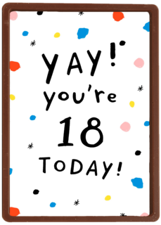 Verjaardagskaart leeftijd 18 yay your 18 today