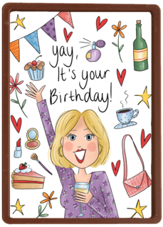 Verjaardagskaart vrouw Yay it is your birthday Matia Studio