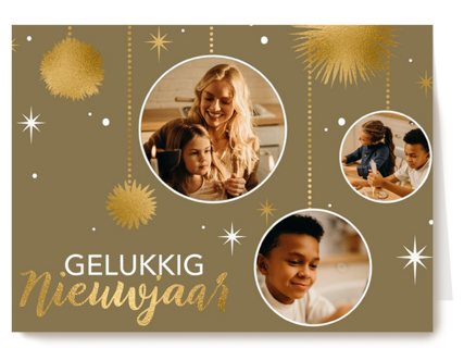 nieuwjaar fotokaart 3 ronde kaders