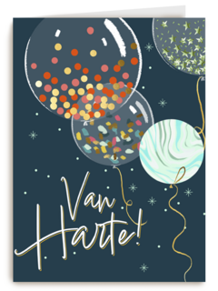 van harte met feestelijke ballonnen