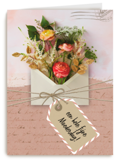 Moederdagkaart envelop met bloemen