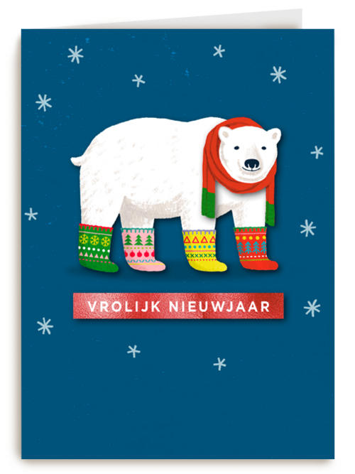 Vrolijk nieuwjaar ijsbeer