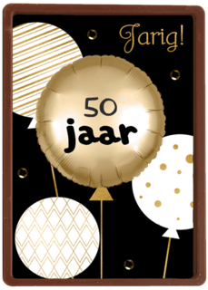 verjaardag kaart leeftijd 50 ballon