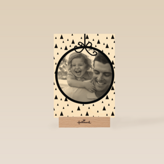 fotokaart met een kerstbal