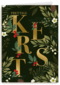 Kerstkaart klassiek gouden letters