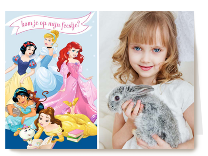 Disney prinses uitnodiging kinderfeestje